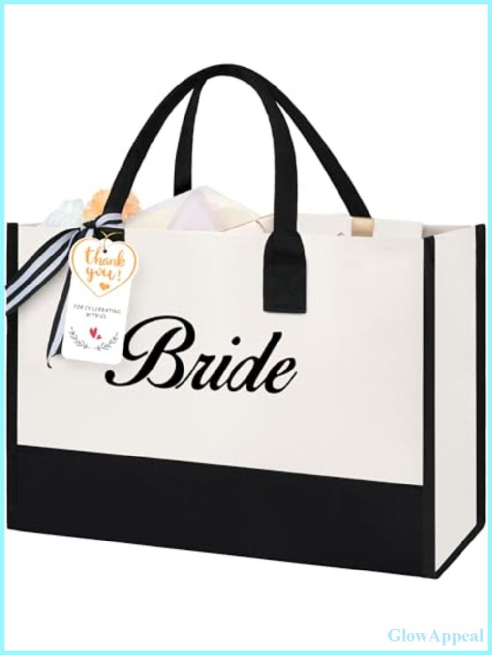 Personalized Embroidery Initial Tote Bag Large Capacity Canvas Jute